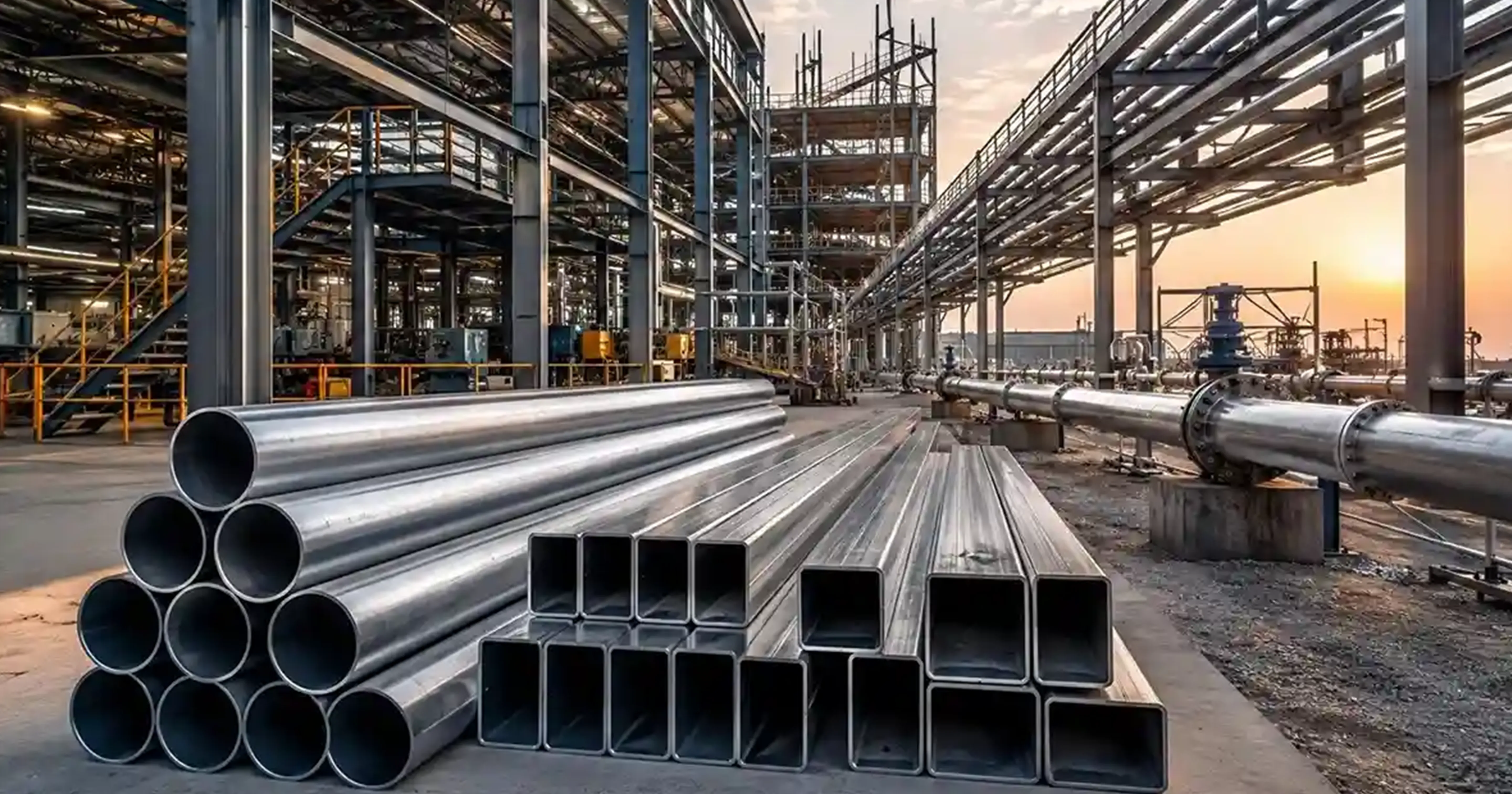 Round ERW pipes and hollow section tubes used in structural fabrication, industrial buildings and utility pipelines